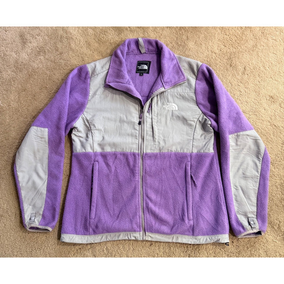 The North Face Womens Jacket Large Purple Denali Full Zip Fleece Zip Pockets - Picture 1 of 8